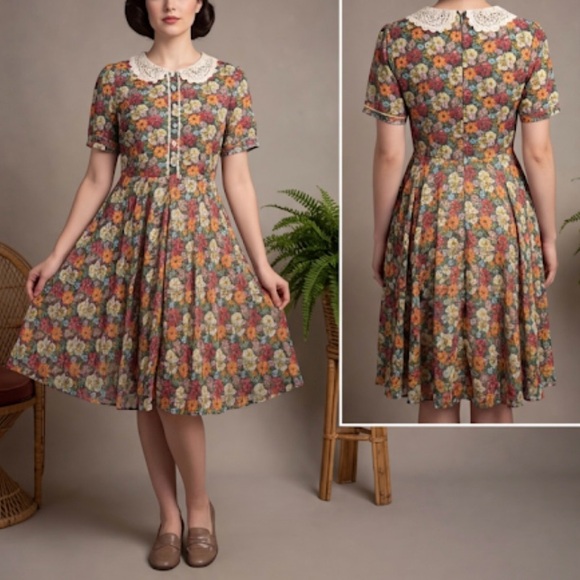 Ivy City Co Dresses & Skirts - NWT Ivy City Co Red and Pink Midi Puff Sleeve Sundress Size 8